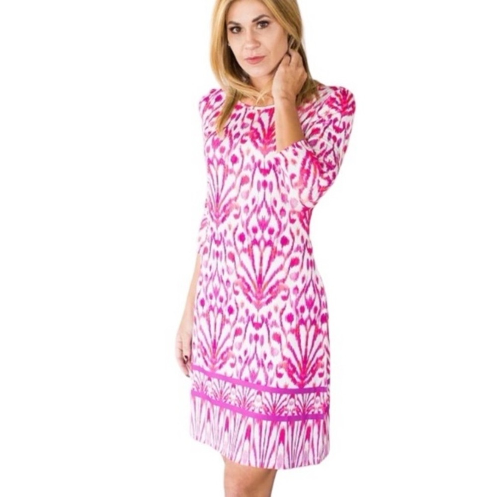 Jean-Pierre Kilfa Paris Vacation Dress Ikat Pink